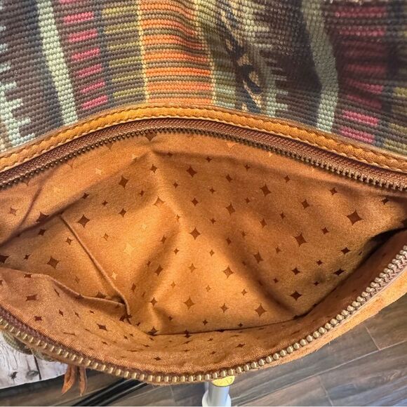 Fossil Multicolored Carpet Leather Crossbody Bag with Southwestern Design - Picture 7 of 11